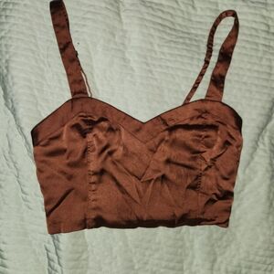 Abercrombie & Fitch Bronze Satin Top